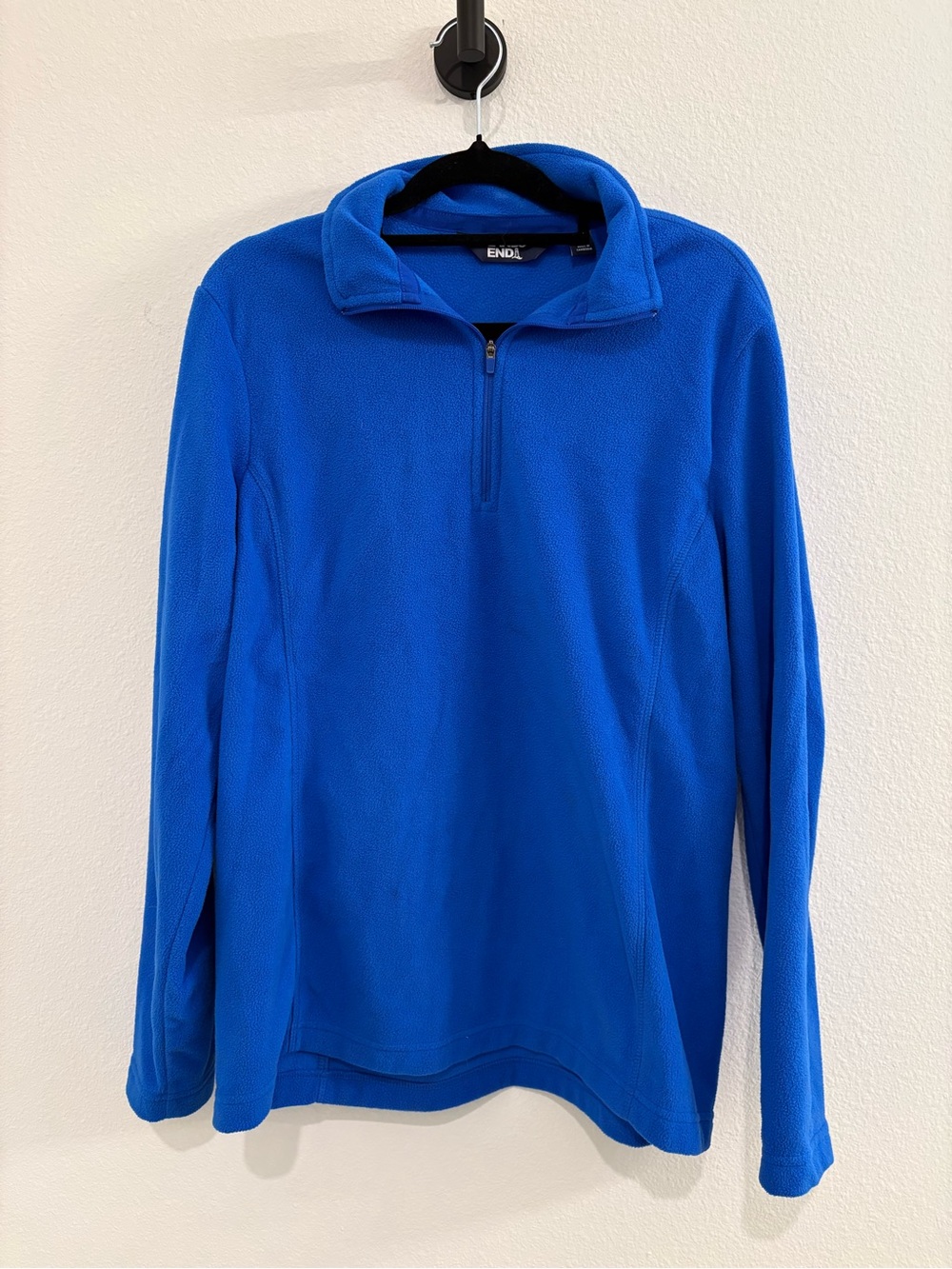Women's M Lands' End Bright Royal Blue Quarter-Zip Fleece Pullover